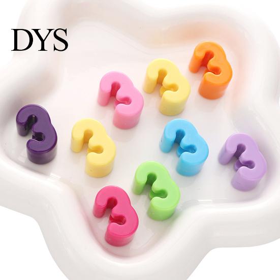 Large Hole Beads 5Pcs DIY Acrylic Bubble Number Beads, 0-9 Chunky Kit Colorful Spacer for Crafting Projects