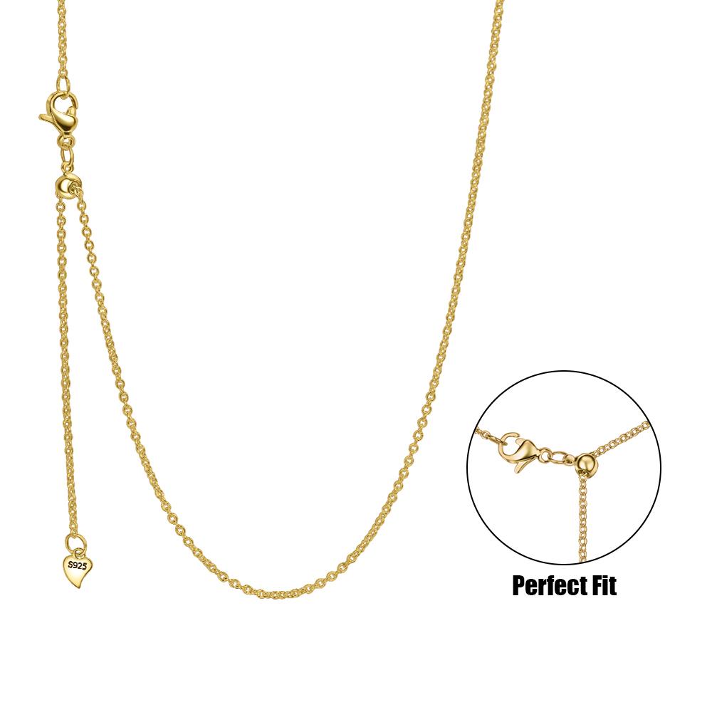 New 925 Silver Simple Necklace Gold Silver Rose Gold Premium Bare Chain For Women Valentine's Birthday Gift DIY Jewelry