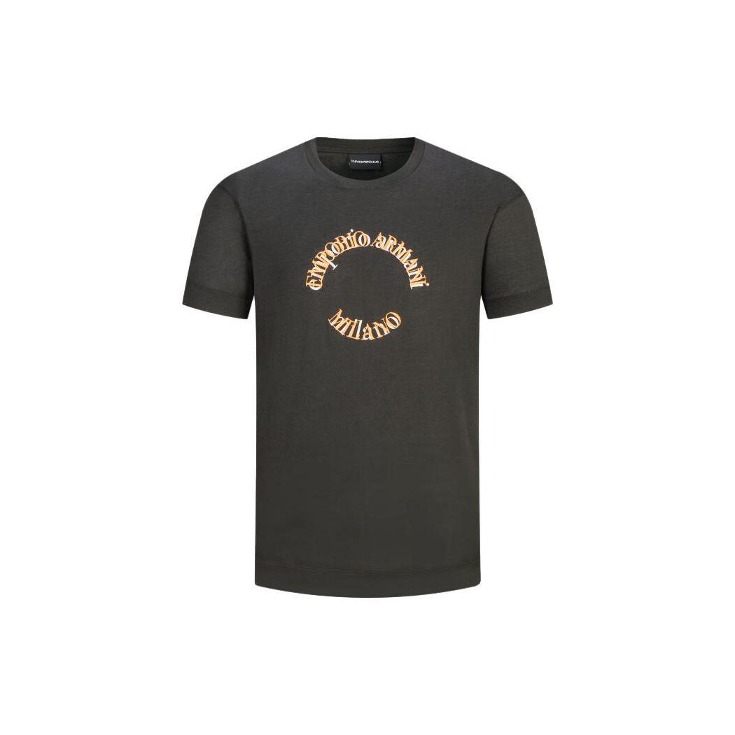 Emporio Armani SS23 Letter Logo Print Crew Neck Short Sleeve T-Shirt Men tops Dark-Gray 6L1TG3-1JSAZ-0561 S