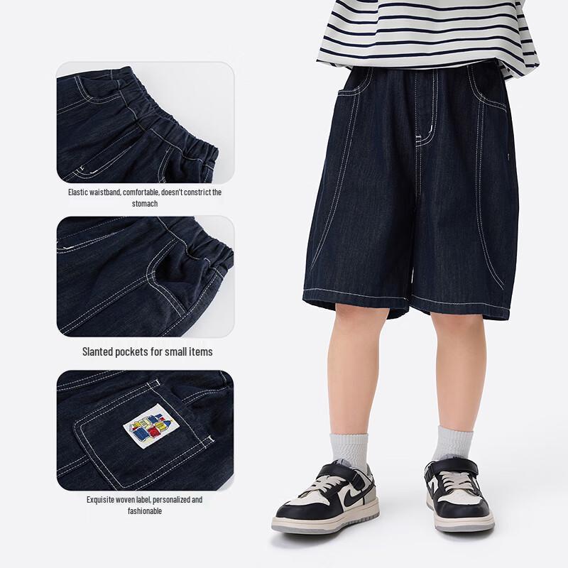 Xiaoyinman Boys' Retro Casual Loose Denim Shorts