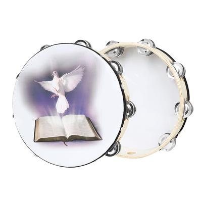 SLADE 10 Inch Professional Tambourine Sheepskin Hand Drums Music Drums for Christian Dance Orff Percussion Instrument Tambourine