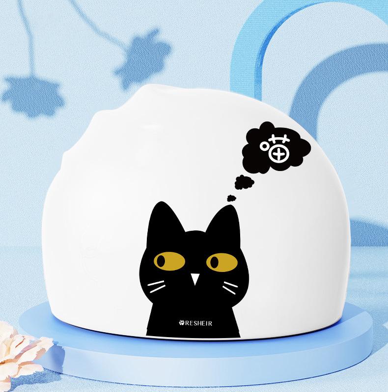 Children's Swimming Cap CuteCartoon Print Coated Swimming cap Waterproof Ear Protection Silicone Swimming Cap For Boys and Girls