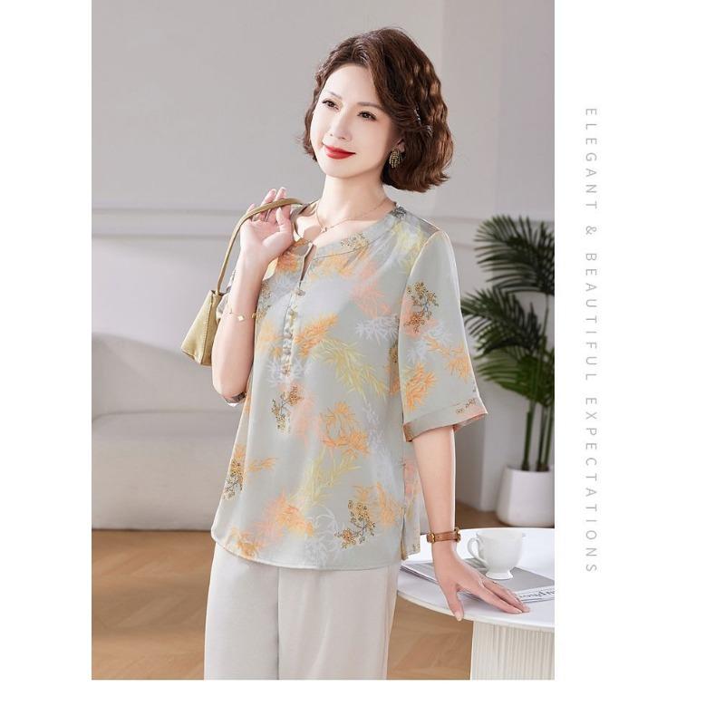 Neue Sommer-T-Shirts im chinesischen Stil Lockere Damenhemden im westlichen Stil Dünne lässige Oberteile mit Temperament