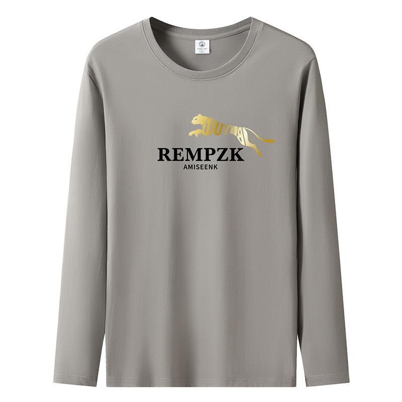 

Мужская футболка с длинными рукавами и золотистым леопардовым узором из чистого хлопка S-5XL, повседневные мужские пуловеры S хаки