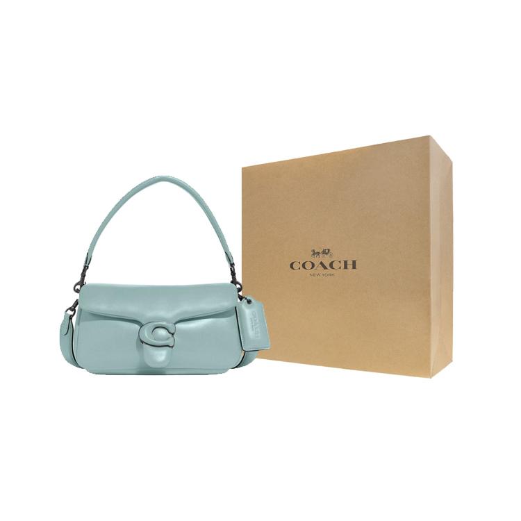 New COACH Tabby Leather Cloud Bag, Crossbody Underarm Pillow Bag, Shoulder Bag Women's Mint Green C0772-V5AQU