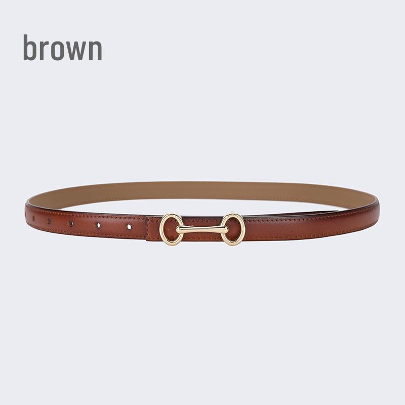 Damen Einfacher Echtleder Mode Gürtel - Vielseitig für Jeans, Hosen und Kleider
