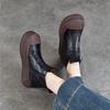 Johnature Versatile Thick Soled Genuine Leather Short Boots Side Zipper Autumn/winter Retro Women's Flat Platform Shoes