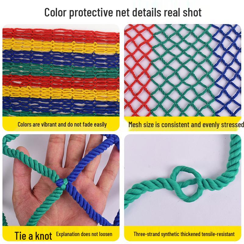 Gekleurd veiligheidsnet voor dakramen, trappen, balkons, parken en balustrades.