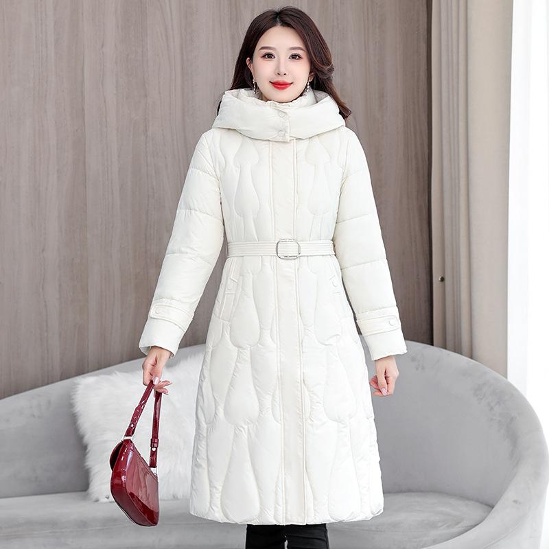 Winter New Style Figure-flattering Over Knee Medium and Long Cotton-padded Clothes 2025 Down Cotton Coat
