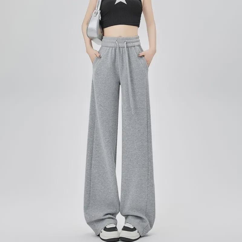 Women's 2024 Spring/Autumn High-Waist Wide-Leg Sweatpants - LuLu Trendy Comfort Pants