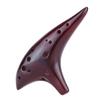 12 Holes Ceramic Ocarina Flute Alto C Smoked Burn Submarine Style Musical Instrument with Music Score for Music Lover and Beginn