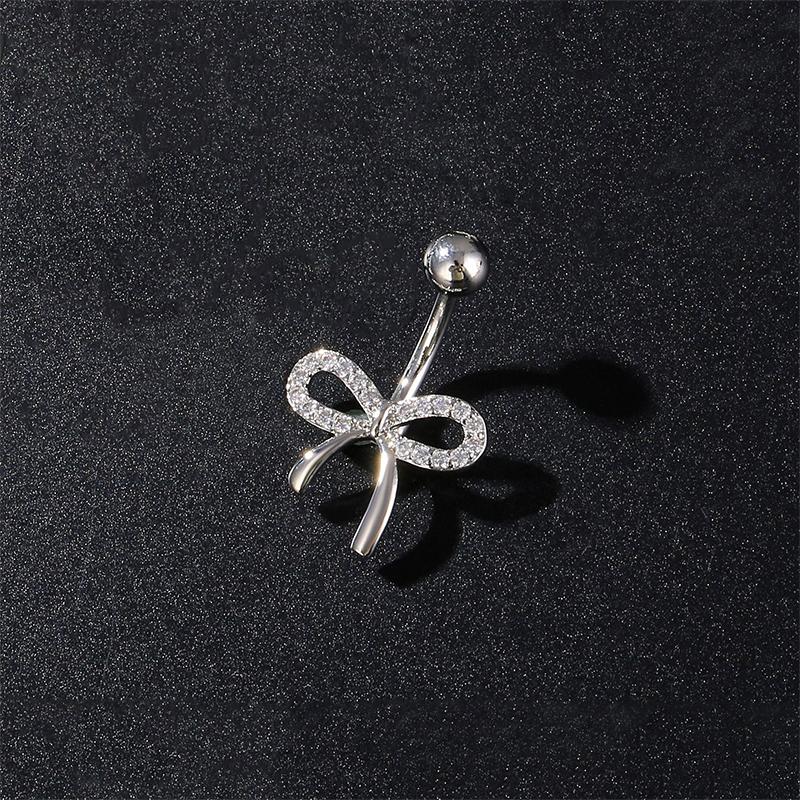 Kelebek Fiyonklu Göbek Piercingleri Paslanmaz Çelik Zirkon Göbek Piercing Halkası Kadınlar Kızlar İçin Seksi Vücut Takısı Hediyeler