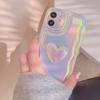 Husă de telefon de lux cu laser 3d Love Heart Wave Edge pentru Iphone 13 12 11 Pro Xs Max X Xr Husă din spate moale, elegantă Aurora, rezistentă la șocuri