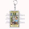 Popular Culture Halloween Tarot Card Keychains for Accessories Moon Luna Death Keyring Jewelry Fans Lovers Friends Reader Gifts