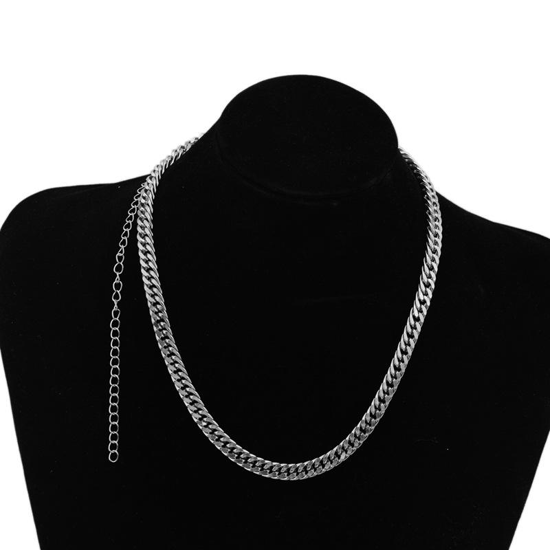 Meier Stainless steel necklace men s titanium steel 304 cuban link compact chain fine polished necklace
