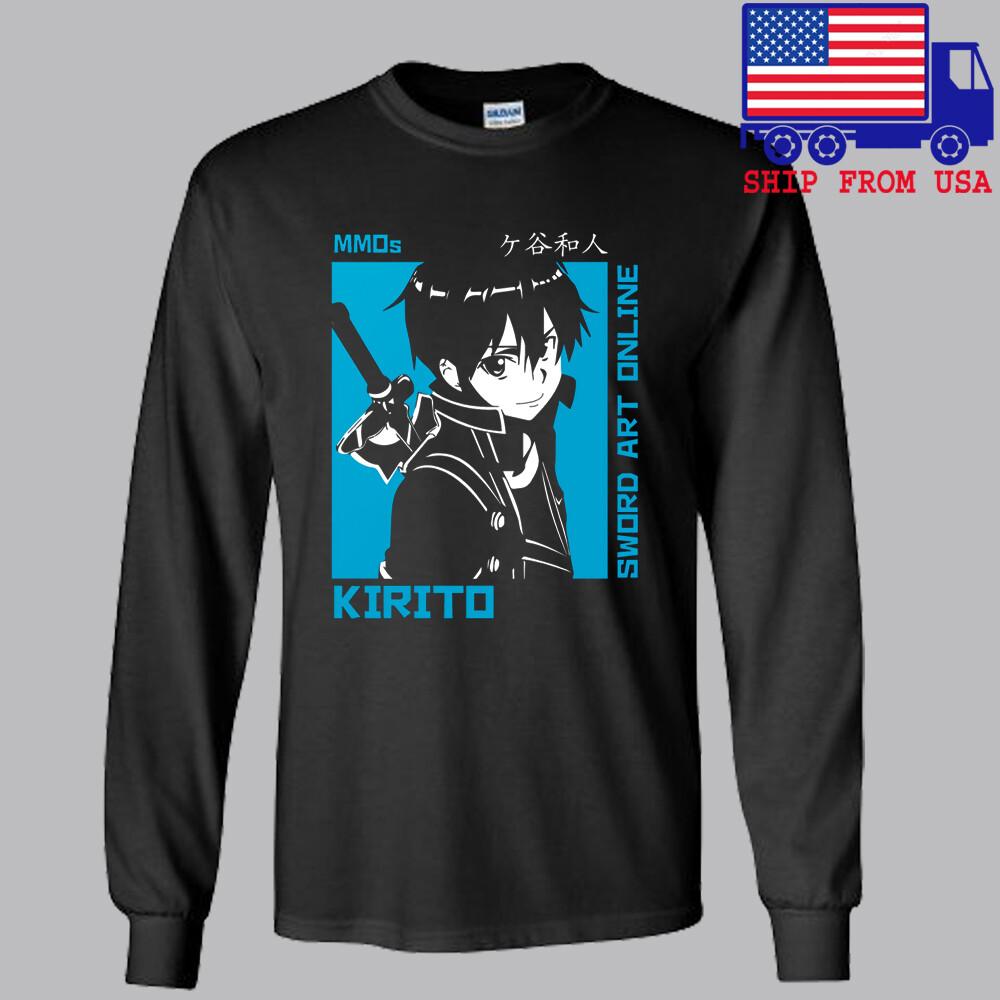 Sword Art Online SAO Kirito Cartoon Anime Black Size S2XL Unisex T-Shirt XL