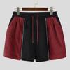 INCERUN Men Drawstring Elastic Waist Furry Patchwork Home Wear Mini Shorts