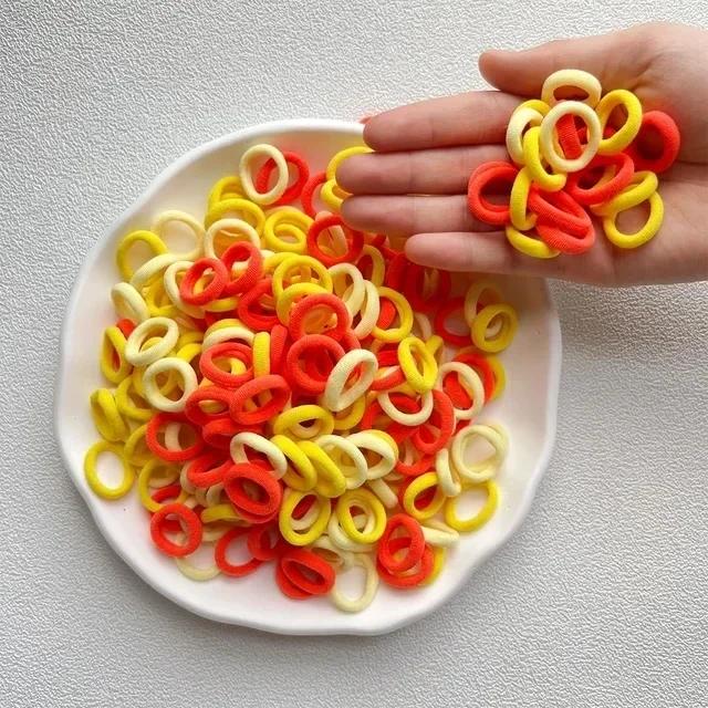 20/50/100 Stück Haargummis für Kinder Buntes Nylon Scrunchie Haargummis Gummiband Kinder Elastische Haargummis Mädchen Accessoires