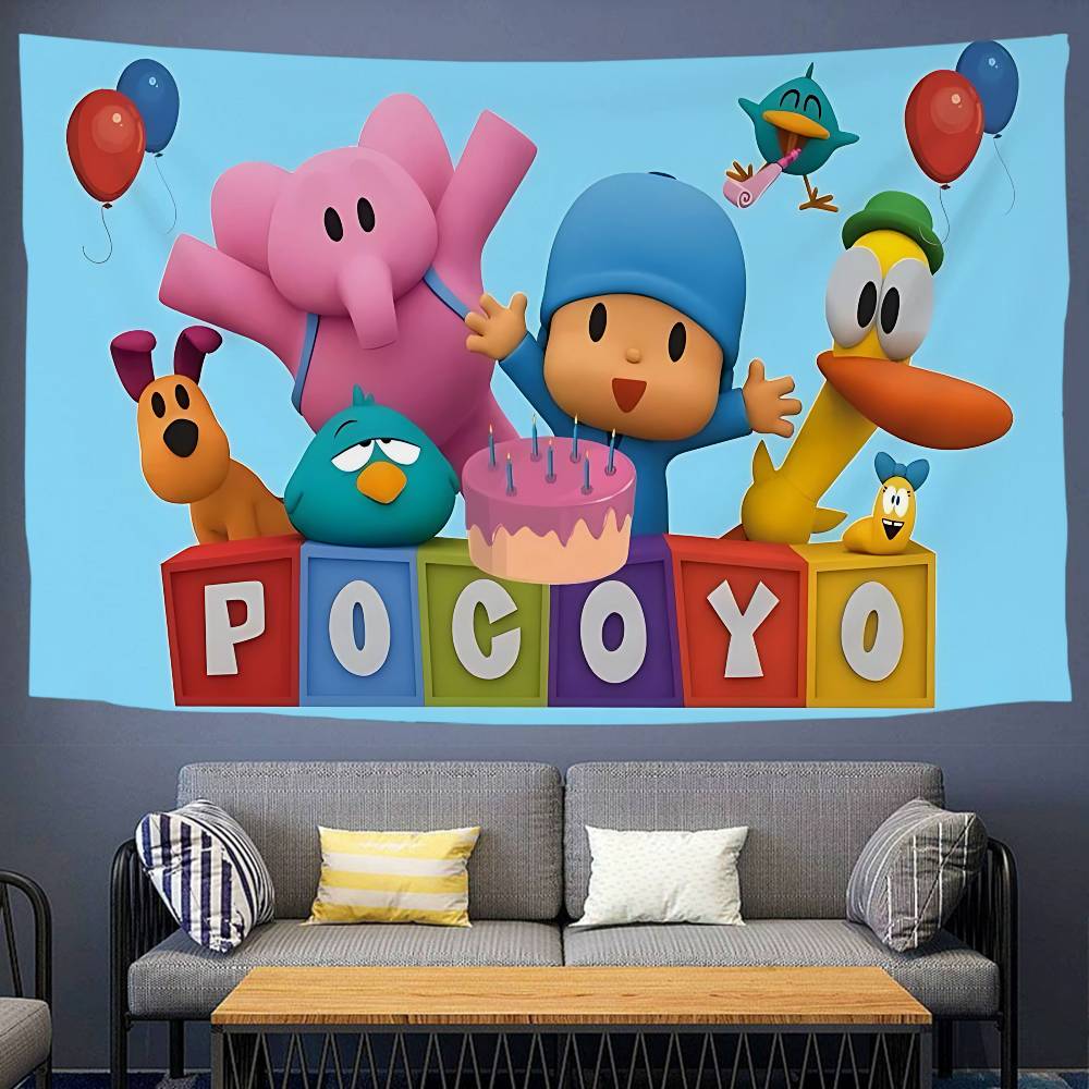 Cartoon PPocoyo Hanging Bohemian Tapestry Hanging Tarot Hippie Wall Rugs Dorm Wall Hanging Home Decor