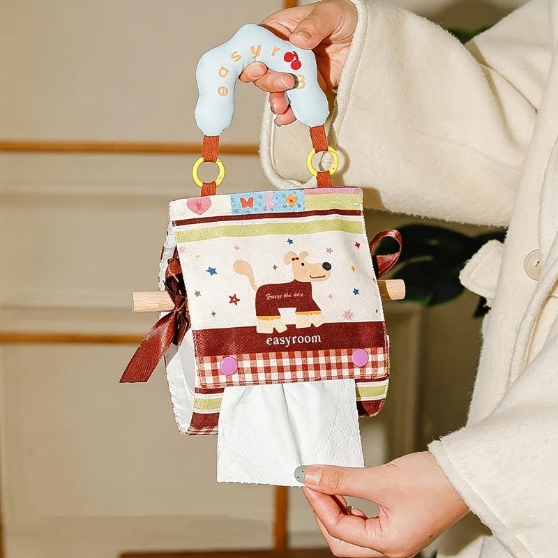 1pc of Cute Wall Mounted Tissue Box, Living Room Tissue Cover, Toilet Paper Drawer, Paper Hanging Bag, Hanging Toilet Paper Drawer