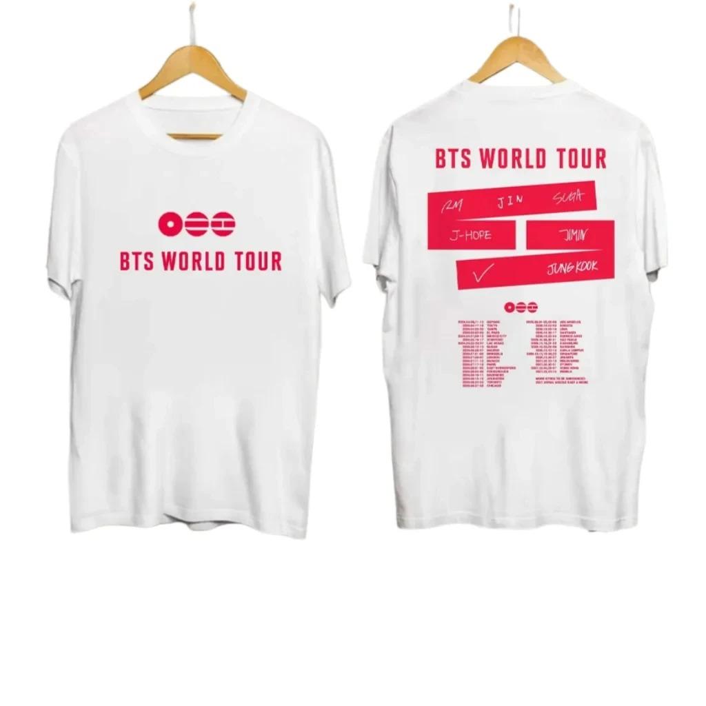 

Футболка BTS ARIRANG World Tour 2026 з принтом фотографій учасників Літня бавовняна футболка з коротким рукавом для фанатів K-Pop Army Повсякденна футболка XL білий