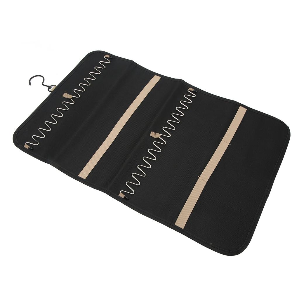 Reise Schmuck Organizer Faltbare Nylon Reise Schmuck Aufbewahrungstasche für Halskette Ohrringe Ringe Schwarz