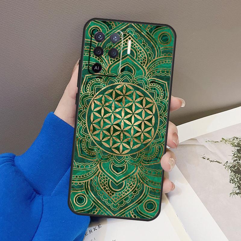 Flower Life In Lotus Pastel Golds Case For Oppo A77 A57 A17 A60 A80 A40 A74 A54 A94 A78 A98 A18 A38 A58 A96 A76 A16 A15 A5 Pro