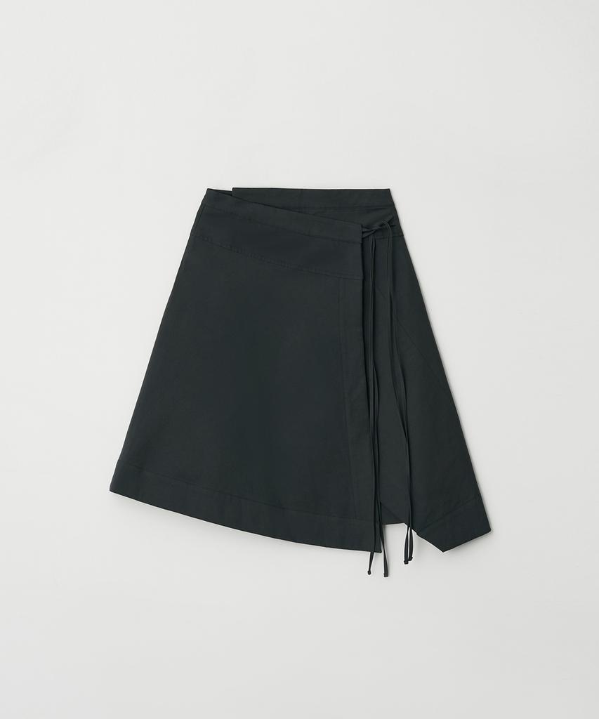 Button Unbalanced Wrap Skirt (2 Colors)