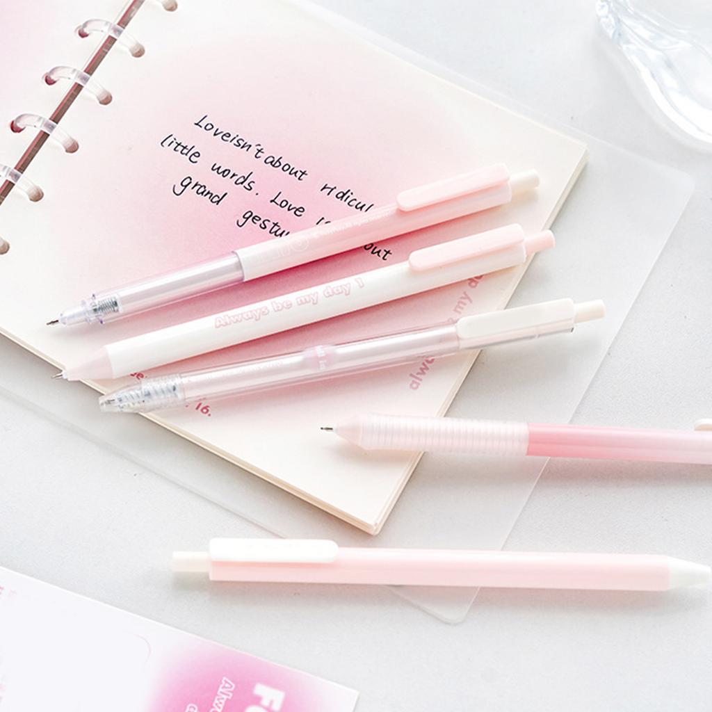 Pack Of 5 Unique Color Transformation Press Ballpoint Pen Fast Drying Ink Suitable For Diary Office Use