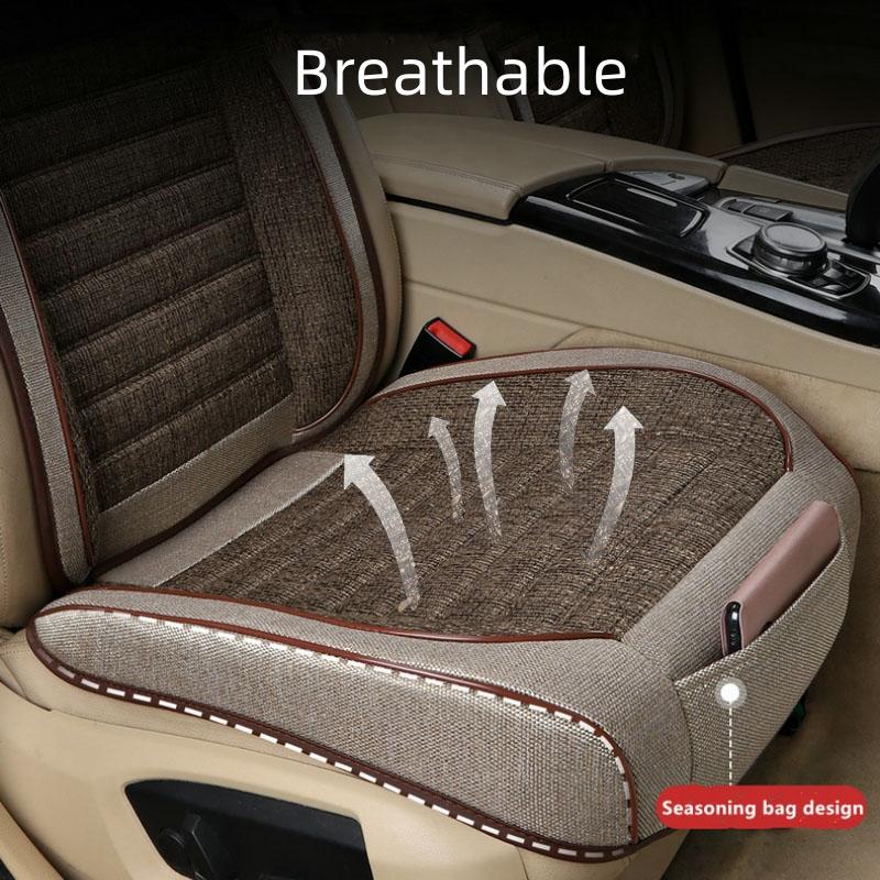 Universal Car Seat Covers Breathable Linen Front Seat Protector Cushions Classic Seat Decoration Protective Mat Accessories