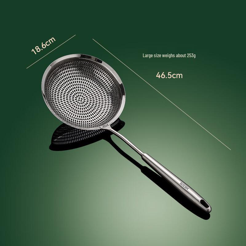 ZISIZ Длинная ручка 304 Нержавеющая сталь Шумовка Половник