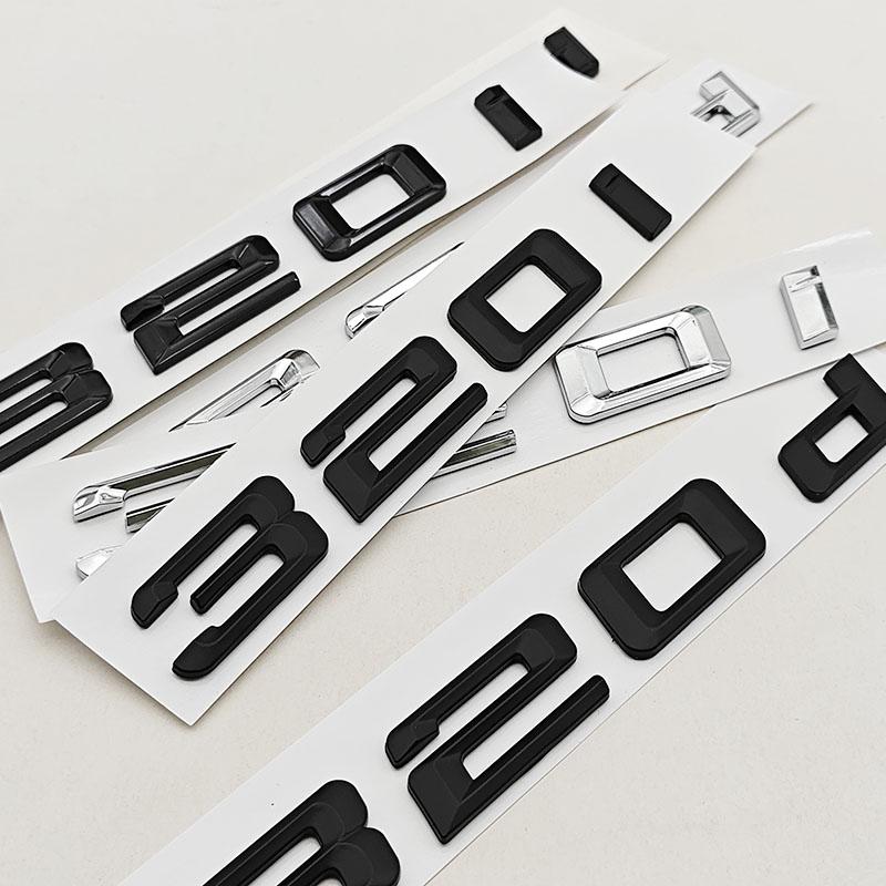 3D ABS Matte Black Car Letters Logo 320d 320i Emblem Sticker Rear Trunk Badge For BMW 320d 320i E90 E91 F30 F31 Auto Accessories