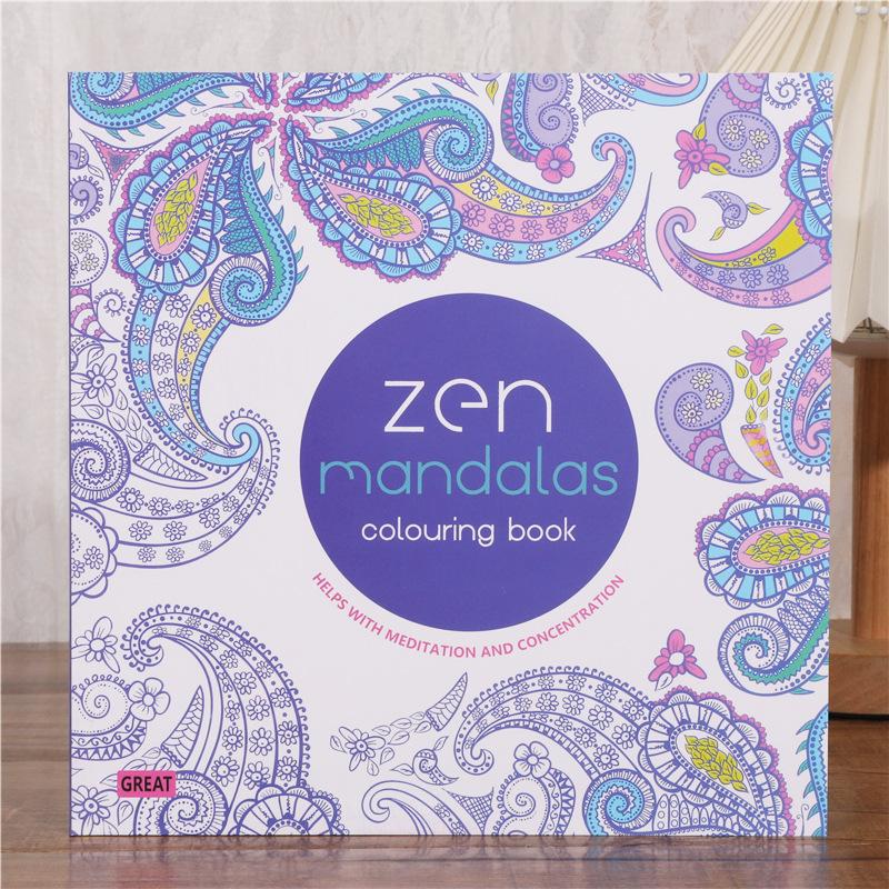 Zen Mandalas Coloring Book For Adults Kids Stress Relieving Doodling Drawing