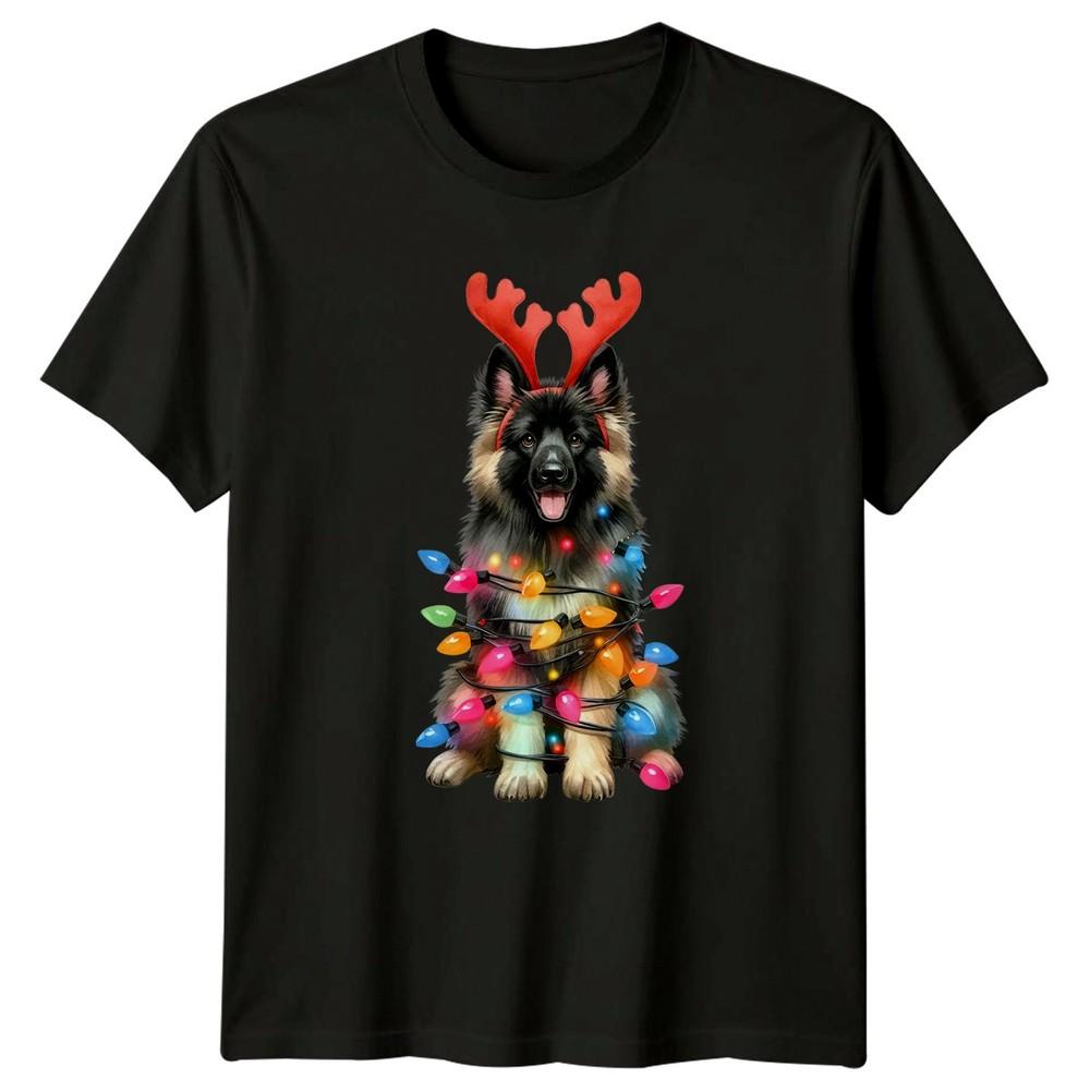 Festive Dog Christmas Holidays Unisexs TShirt Unisexs Tee Graphic Unisex Top