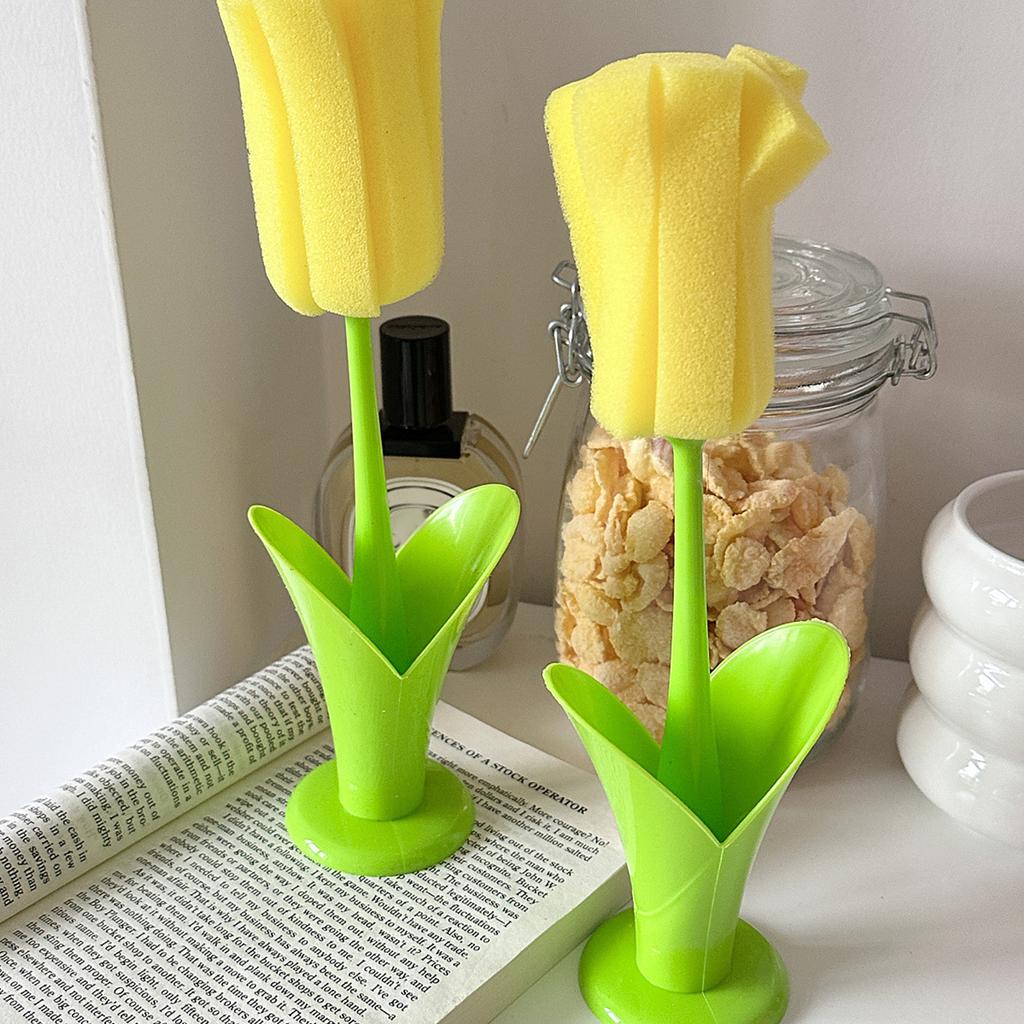 2PCS Sponge Cleaning Brush Long Handle Grip Cup Brush for Coffee Mugs Winebottle Baby Bottles