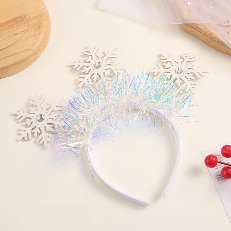 Fascia da Capo Nevicata di Natale per Donna, Carini Ornamento per Capelli Brillante per Ragazze per Diretta