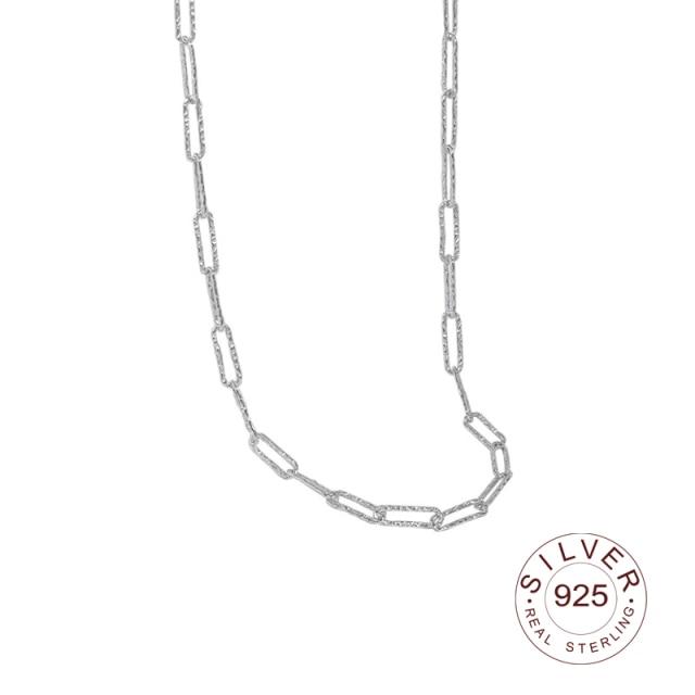 

Настоящее 925 пробы серебро элегантная ажурная цепочка геометрический кулон ожерелье ювелирные изделия для женщин свадебная вечеринка бижутерия