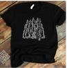 Camping Tee Shirt Gift, Scout T shirt, Wilderness T shirt, Hand Drawn House in The Wood T shirt Design, Nature T shirt, Life in the Woods