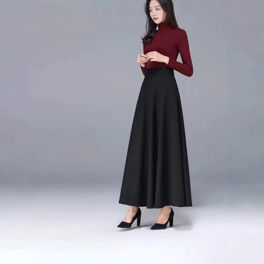 Plus Size A-Line Flowing Skirt – New Spring/Autumn Style for a Professional, Slimming Look