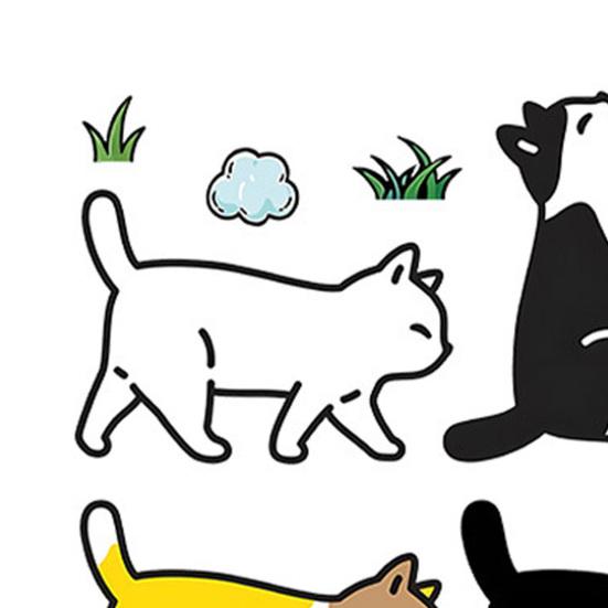 Autocollants pour Voiture Animaux de Dessin Animé Chiens/Chats Marrants qui Marchent Autocollants pour Pare-chocs de Voiture Ordinateur Portable Fenêtre Arrière de Voiture Décoration Murale