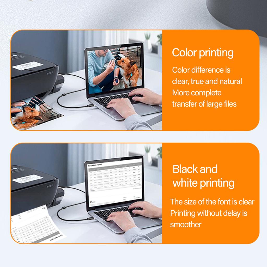 USB Printer Cable USB 2.0 to USB B Type B Male Cable Scanner Cord for Printing Laptop Computer Musical Keyboard