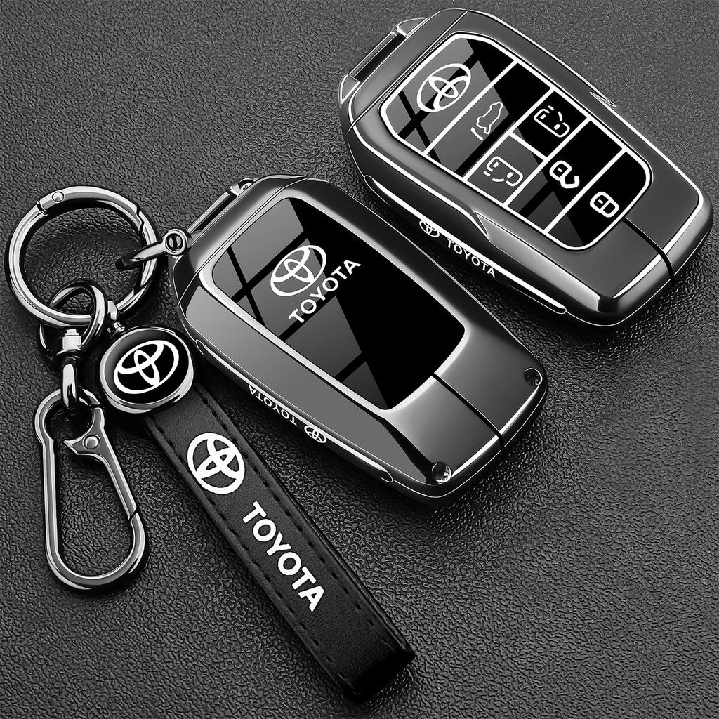 Leather Car Key Cover Case Protection Shell Keychain For Toyota Vellfire Alphard 30 Series Previa Tarago 5 6 Accessory