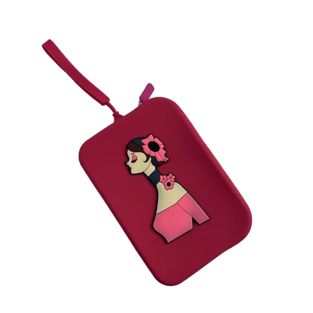 

Cartoon Silicone Storage Bag Large Capacity Makeup Pouch Creative Lipstick Cosmetic Bag Women розы красного