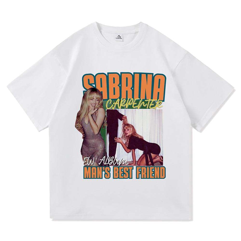 Sabrina Carpenter Man's Best Friend TShirt 2025 Album Men Women Clothing Harajuku Manchild High Quality Tops Cotton TShirts