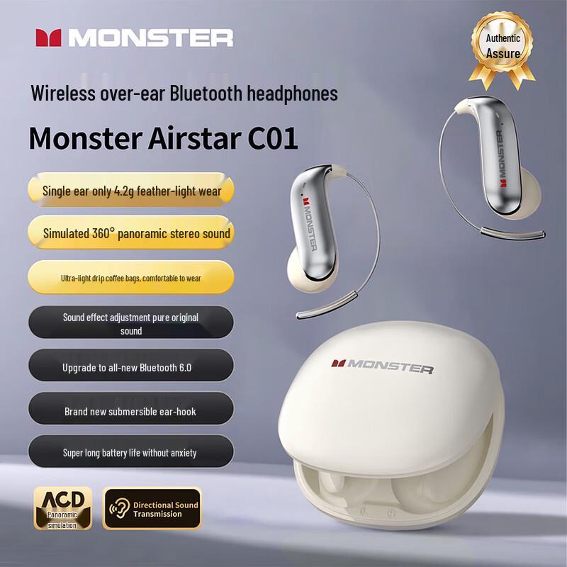 Monster Open-Ear Bluetooth Ear-Hook Headphones