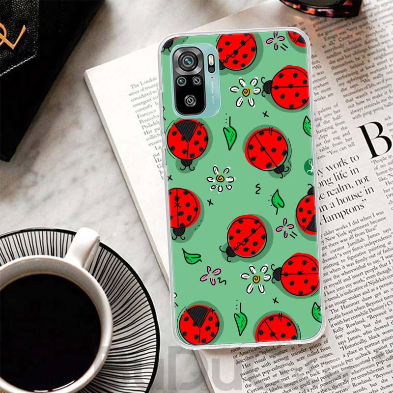 Insect Seven-Star ladybug Cover For Xiaomi Redmi Note 10 9S 9 8T 8 Pro 7 5 Mi 9T 10T 11T 12T 11 12 Lite 12X A3 A2 A1 Print Coque