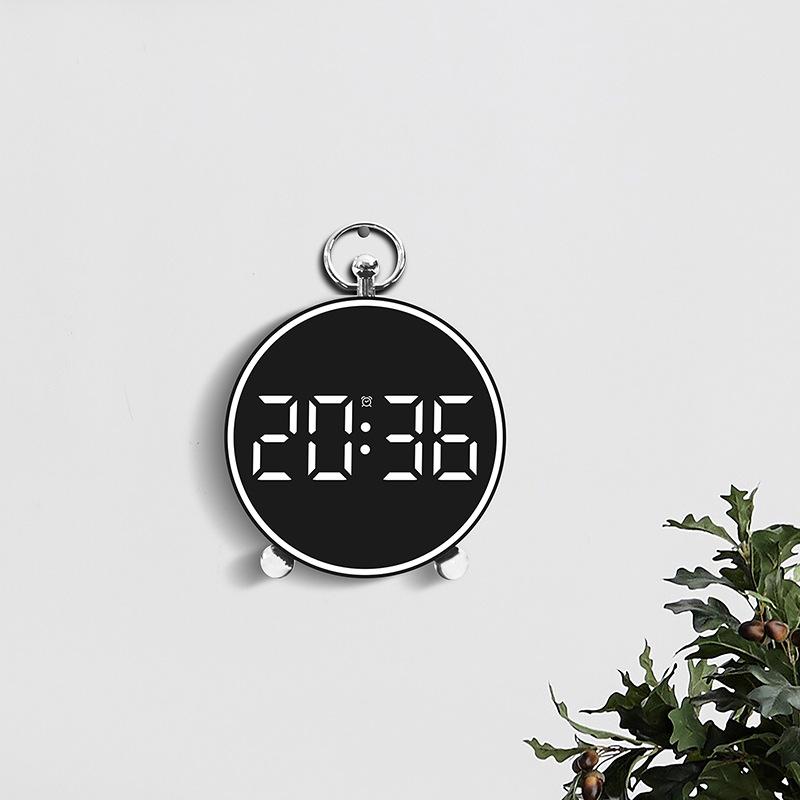 

New Creative Alarm Clock, Minimalist LED Clock, Home Bedside Table, Temperature Gauge, Plastic Clock белый