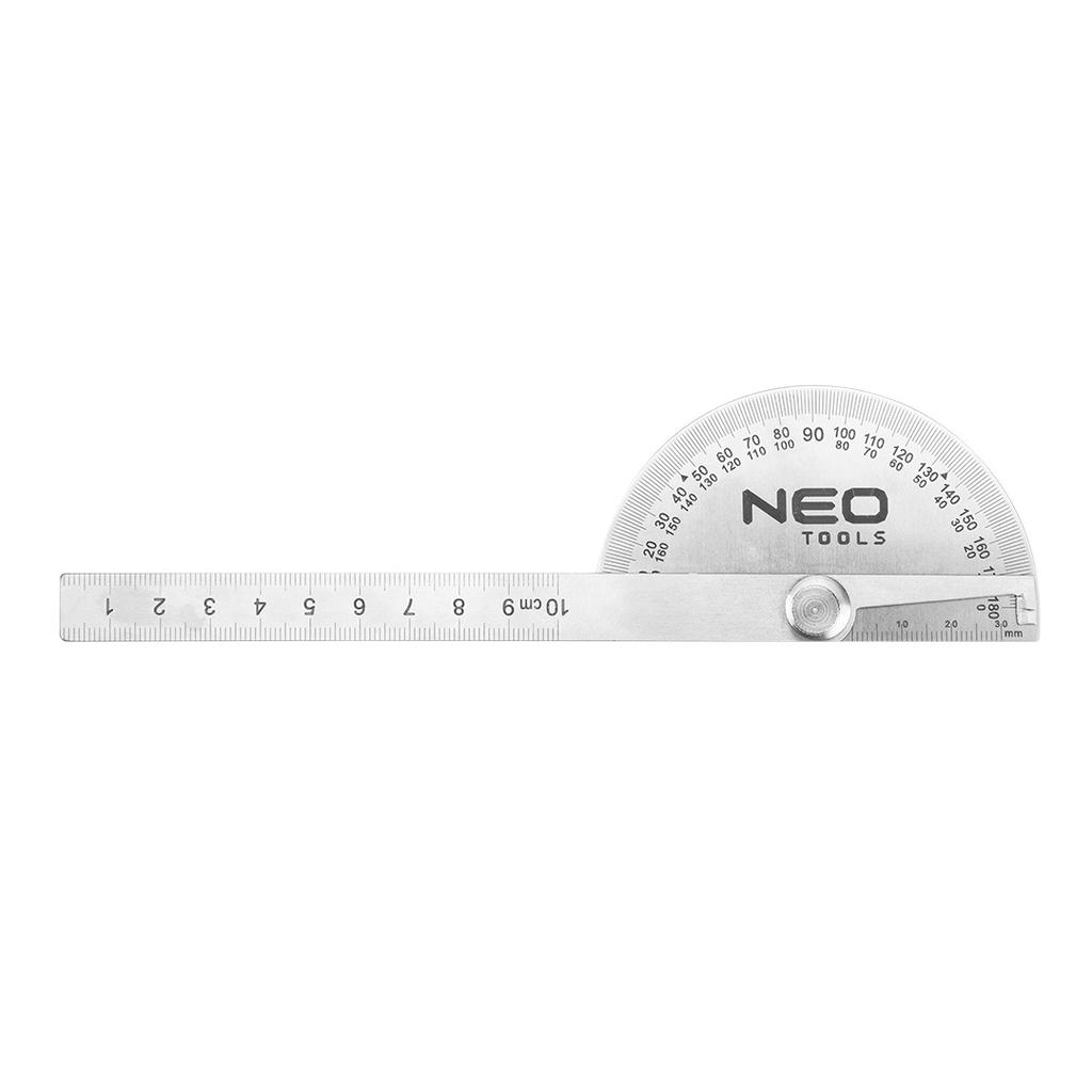 Protractor with Ruler 100 Mm, Stainless Steel