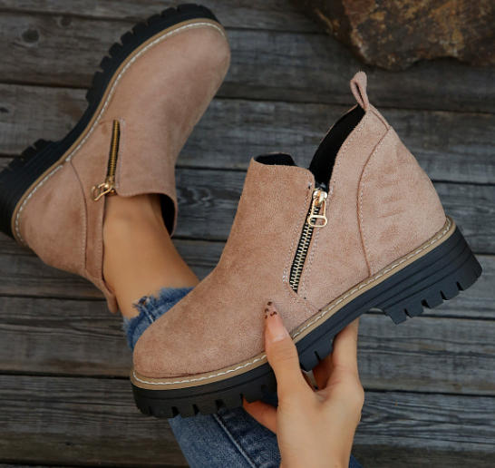 

New Women Simple Stylish Boots Plus Size Platform Shoes Women Thick Sole Ankle Boots Fashion Comfortable Botas De Mujer 43