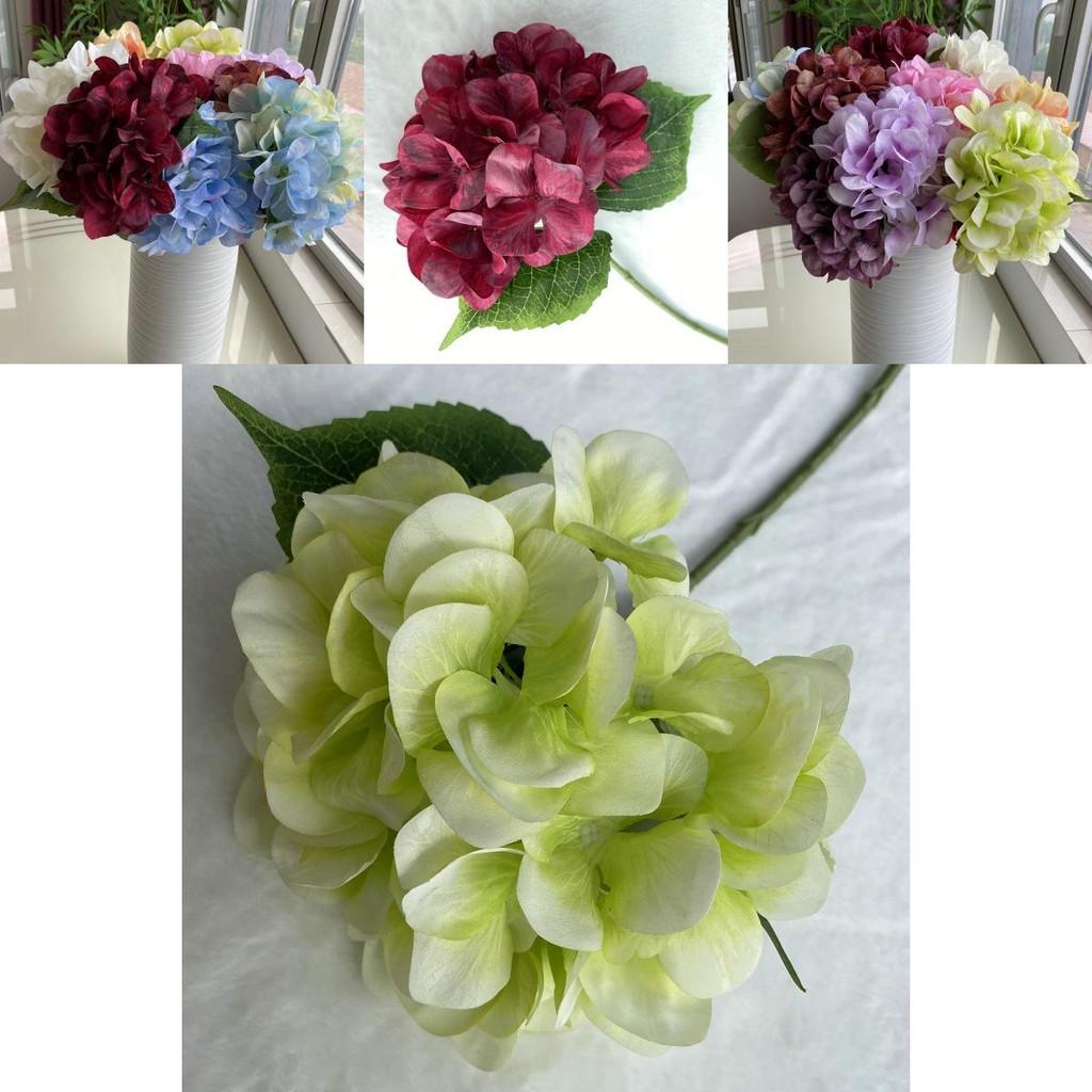 Lifelike Silk Hydrangea Flowers 18in Realistic Wedding Home Decor Photography Props Gift